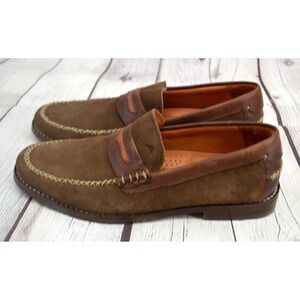 TOMMY BAHAMA Men's Finlay Penny Loafer - Suede Leather SIZE 7 Olive Green Brown